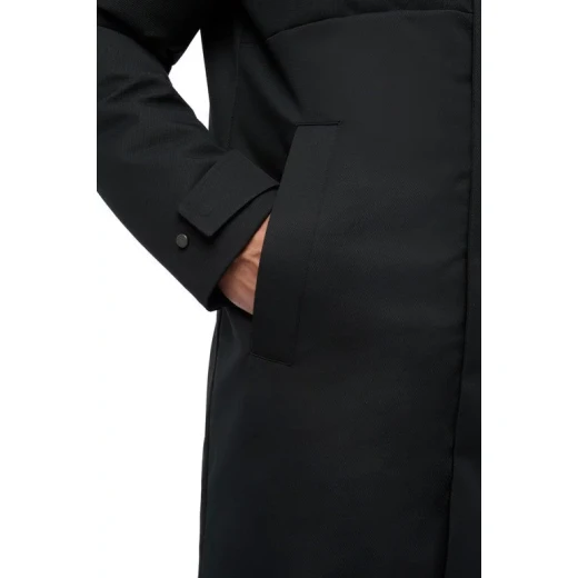 Aerantis Man 56 Black Longline Jacket: Breathable, Windproof, Water Repellent, Reversible Hood, Hi Tech Polyester, Designed for Men, Contemporary Design - Image 6
