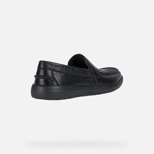 Geox Leitan Men's Loafer Black Nappa Leather Ultra Lightweight Breathable Slip On Shoes Everyday Wear Wide Toe Superior Comfort Size 44 Fast Delivery Easy Exchange - Geox - Image 4