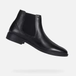 Geox Gladwin Man Black Leather Shoes Size 46 Breathable Waterproof Featuring Patented Sole Technology for All Day Comfort and Temperature Regulation Easy Exchange Available - Geox