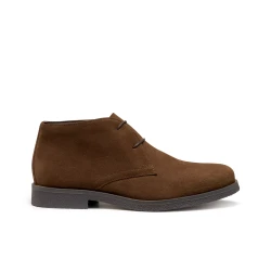 Claudio Man Cognac Suede Leather Desert Boots for Men Size 43, U0458A.00022.C6001, Mid Cut Stylish Footwear for Casual or Formal Outfits, Timeless Design