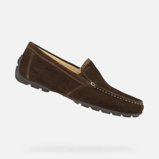 Geox Moner Men's Loafers Breathable Suede Leather Coffee Brown Size 41 Geox Moner Men's Loafers Breathable Suede Leather Coffee Brown Size 41