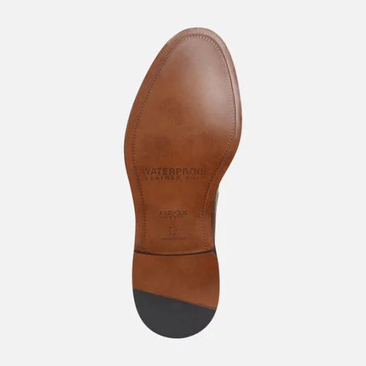 Artenova Men's Penny Loafer Cognac Brown Leather Formal Shoes Size 46 Breathable Comfortable Design for Formal Wear Premium Leather Outsole Easy Exchange - Geox - Image 4