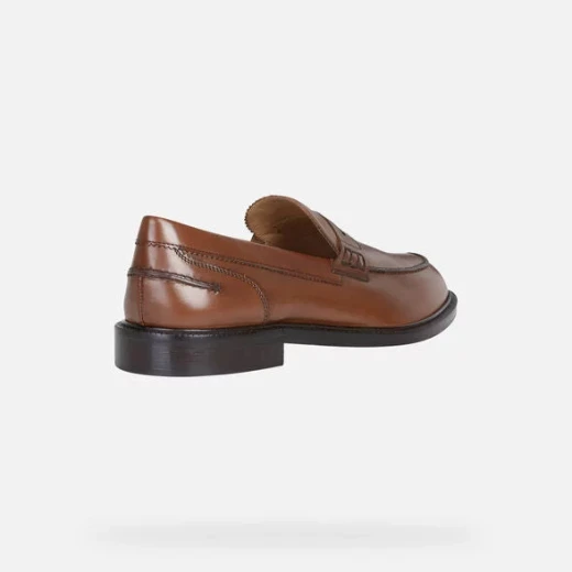 Artenova Men's Cognac Brown Leather Penny Loafer Formal Shoes Breathable Comfortable 43 Crafted Premium Leather Timeless Appeal Easy Exchange Fast Delivery Made for Formalwear - Geox - Image 5