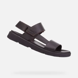 Geox Xand 2S Men's Leather Sandals Cognac Brown Breathable Cushioning Design Everyday Footwear Size 42 Comfortable and Stylish for Casual Outfits