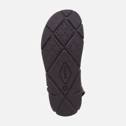 Geox Xand 2S Men's Sandal Brown Leather Breathable Cushioned Everyday Footwear Size 44 Casual Design Comfort - Geox - Image 6