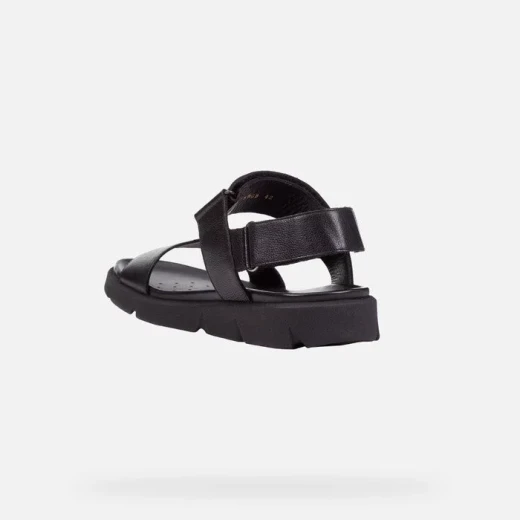 Geox Xand Man Sandals Black Leather 40 Breathable Cushioning Stylish Design for Men Fast Delivery Easy Exchange at Geox Stores - Geox - Image 5
