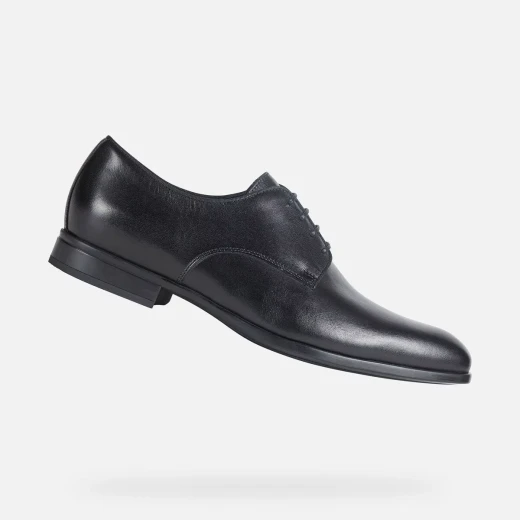 Geox Iacopo Man Formal Shoes Black Leather Size 44 Lightweight Cushioned Design Breathable Sleek Silhouette for Men's Formal Wear Fast Delivery Easy Exchange - Geox - Image 2