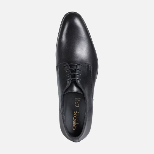Geox Iacopo Man Formal Shoes Black Leather Size 44 Lightweight Cushioned Design Breathable Sleek Silhouette for Men's Formal Wear Fast Delivery Easy Exchange - Geox - Image 3
