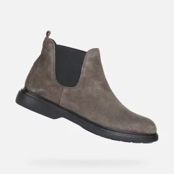Geox Ottavio Man Ankle Boots in Mud Brown Suede for Men, Size 43. Contemporary Casual Style with Comfortable Design and Easy Exchange. Item U16DCC.00022.C6372