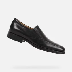 Geox Federico Man Slip On Dress Shoes Black Leather Style For Formal Occasions Comfortable 41 Euro Size Perfect For Office Wear And Special Events Classic Design Easy To Wear