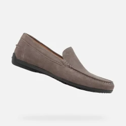 Geox Siron Men's Loafer Dove Grey Suede Leather Breathable 43