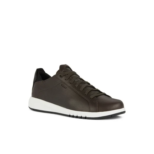 Geox Aerantis Man Low Cut Sneakers Coffee Color Soft Tumbled Leather Tennis Court Design Breathable Comfort Casual City Outfits Size 41 U357FA.00046.C6076 - Geox - Image 10