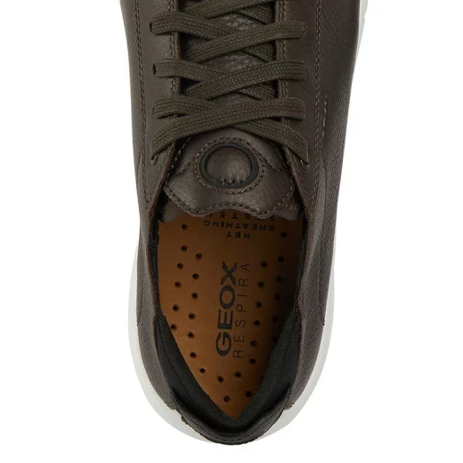 Geox Aerantis Man Low Cut Sneakers Coffee Color Soft Tumbled Leather Tennis Court Design Breathable Comfort Casual City Outfits Size 41 U357FA.00046.C6076 - Geox - Image 14