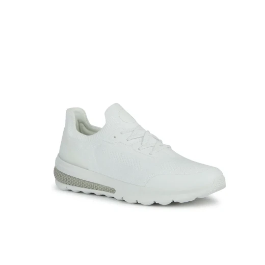 Geox Spherica Actif Men's Sneakers White Color Size 46 Breathable Knitted Fabric Upper Cushioned Comfort Everyday Casual Shoes Fast Delivery Easy Exchange - Geox - Image 3