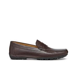 Geox Kosmopolis + Grip Men's Loafers Coffee Brown Leather Upper Breathable Flexible Easy Slip On 42 Lightweight Stylish Comfortable Perfect for Everyday Wear