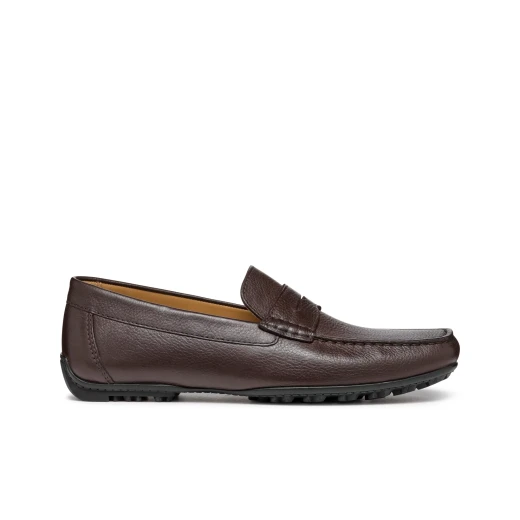 Geox Kosmopolis + Grip Men's Loafers Coffee Brown Leather Upper Breathable Flexible Easy Slip On 42 Lightweight Stylish Comfortable Perfect for Everyday Wear - Geox - Image 2