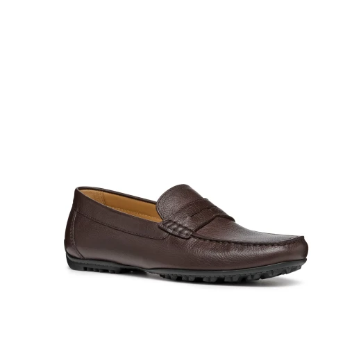 Geox Kosmopolis + Grip Men's Loafers Coffee Brown Leather Upper Breathable Flexible Easy Slip On 42 Lightweight Stylish Comfortable Perfect for Everyday Wear - Geox - Image 3