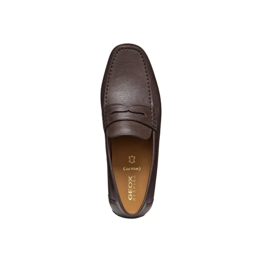 Geox Kosmopolis + Grip Men's Loafers Coffee Brown Leather Upper Breathable Flexible Easy Slip On 42 Lightweight Stylish Comfortable Perfect for Everyday Wear - Geox - Image 7