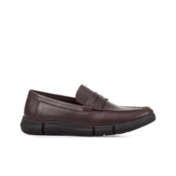 Geox Adacter Wide Men's Loafers Coffee Brown Leather Casual Shoes Size 40