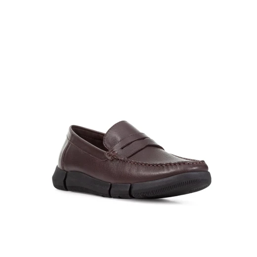 Geox Adacter Wide Men's Loafers Coffee Brown Tumbled Leather Breathable Casual Shoes Size 43 Lightweight Flexible Outsole Comfortable Fit Designed for Everyday Wear - Geox - Image 3