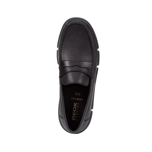 Geox Adacter Wide Men's Loafers Black Leather Breathable Casual Slip On Shoes Size 42 Comfortable Fit Lightweight Flexible Outsole Designed for Around Town Days U35EQA.00046.C9999 - Geox - Image 6