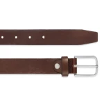 Belt Man Brown Leather Belt for Men 105 cm Vegetable Tanned Minimalist Design with Slender Buckle for City Styling 3 cm Height - Geox