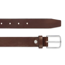 Belt Man Brown Leather Belt for Men 105 cm Vegetable Tanned Minimalist Design with Slender Buckle for City Styling 3 cm Height