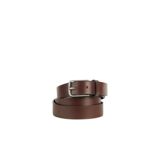 Belt Man Brown Leather Belt for Men 105 cm Vegetable Tanned Minimalist Design with Slender Buckle for City Styling 3 cm Height - Geox - Image 3