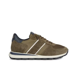 Geox Spherica VSERIES Men's Sneakers Military Color Size 42 Suede Fabric Breathable Cushioned Retro Design Casual City Styling Fast Delivery Easy Exchange