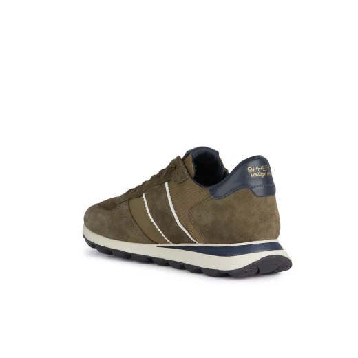 Geox Spherica VSERIES Men's Sneakers Military Style Breathable Suede Fabric Cushioned Walking Shoes Size 45 Superior Comfort & Retro Appeal Fast Delivery - Geox - Image 5