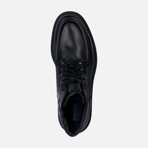 Geox Spherica EC7 Men's Ankle Boots Black Leather Lace Up Design 42 Size Breathable Cushioning Lug Sole For Winter City Style - Image 6