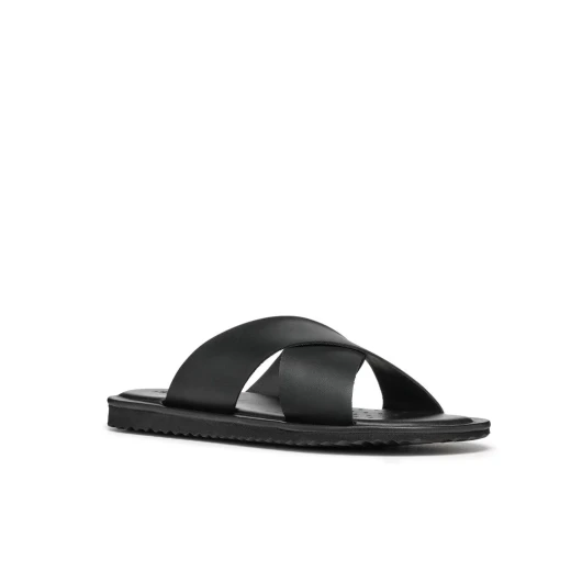 Geox Erice Men's Breathable Leather Sandals Black, Size 44. Timeless Crossover Design, Comfortable Padded Footbed. Ideal for City Wear and Casual Warm Weather. U36GUB.00043.C9999 - Erice - Image 3