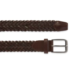 Geox Belt Man Dark Coffee Leather Belt 105 cm Adjustable Buckle for Men's Fashion Accessories Comfortable and Stylish Design