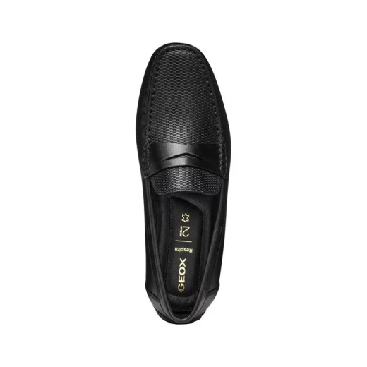 Moner 2FIT Men's Casual Loafer Shoes in Black Leather, Breathable and Lightweight Design, Perfect for Everyday Wear and Comfortable Fit, Size 41 - Geox - Image 4