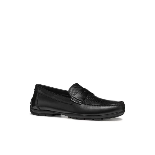 Moner 2FIT Men's Casual Loafer Shoes in Black Leather, Breathable and Lightweight Design, Perfect for Everyday Wear and Comfortable Fit, Size 41 - Geox - Image 6