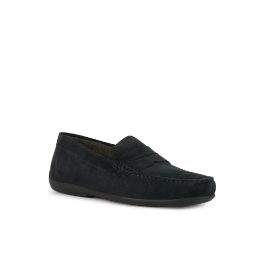 Geox Ascanio Man Navy Suede Loafers Breathable Casual Shoes for Men 45 Comfortable Slip On Design Perfect for Urban and Travel Wear - Image 3
