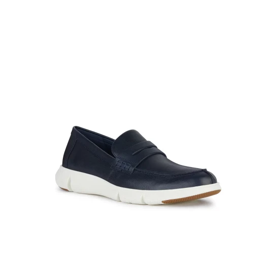 Geox Adacter F Men's Navy Loafer in Waxed Leather with Superior Traction, Everyday Comfort, and Breathability, Size 42 - Geox - Image 3
