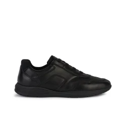 Geox Spherica EC2 Men's Sneakers Black Leather Size 46 with Exceptional Breathability and Cushioning for Active Chic Style. Crafted with Supple Leather and City Perfect Design.