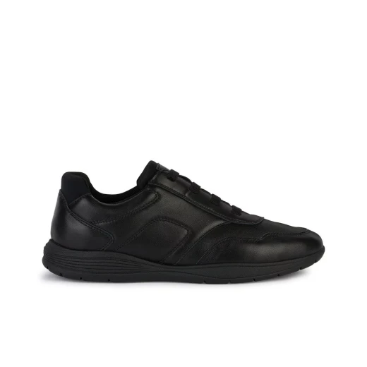 Geox Spherica EC2 Men's Sneakers Black Leather Size 46 with Exceptional Breathability and Cushioning for Active Chic Style. Crafted with Supple Leather and City Perfect Design. - Geox - Image 2