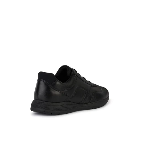 Geox Spherica EC2 Men's Sneakers Black Leather Size 46 with Exceptional Breathability and Cushioning for Active Chic Style. Crafted with Supple Leather and City Perfect Design. - Geox - Image 4