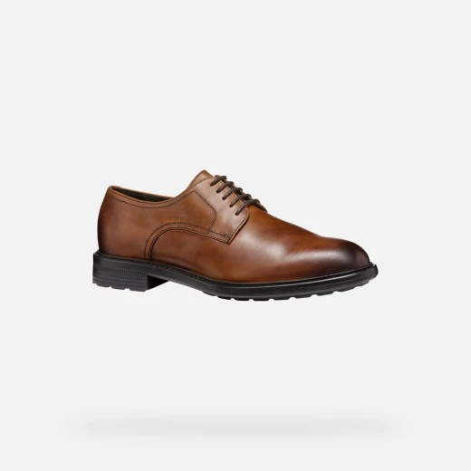Walk Pleasure Man's Light Brown Leather Formal Shoes Size 42 Lightweight Cushioning Elegant Design Perfect for Business and Special Occasions City Suaveness - Geox - Image 6