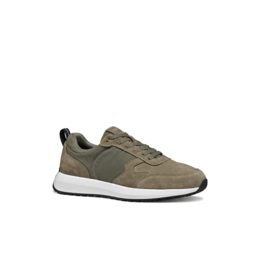 Volpiano Man Running Sneaker Sage Green Suede and Nylon 42: Modern Urban Style Breathable Comfort Casual Active Design U45GCA.022FU.C3016 - Geox - Image 12