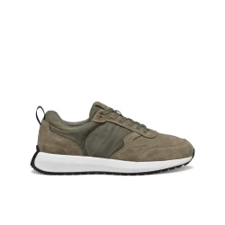 Volpiano Man Running Sneaker Sage Green Suede and Nylon 42: Modern Urban Style Breathable Comfort Casual Active Design U45GCA.022FU.C3016