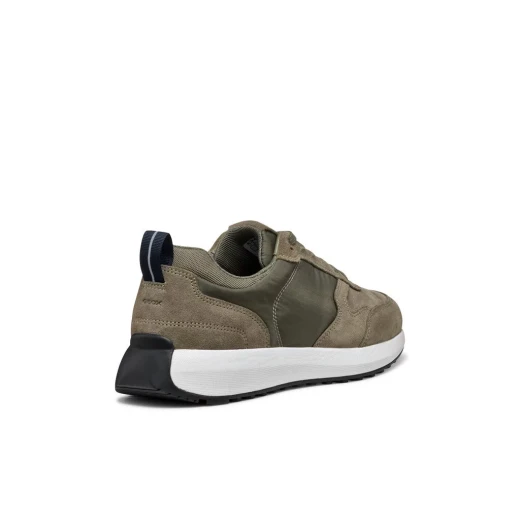 Volpiano Man Running Sneaker Sage Green Suede and Nylon 42: Modern Urban Style Breathable Comfort Casual Active Design U45GCA.022FU.C3016 - Geox - Image 3