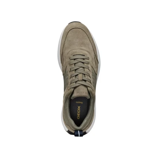 Volpiano Man Running Sneaker Sage Green Suede and Nylon 42: Modern Urban Style Breathable Comfort Casual Active Design U45GCA.022FU.C3016 - Geox - Image 4