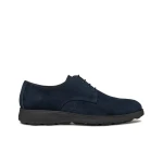 Geox Spherica EC10 Men's Lace Up Shoes Navy Suede Breathable Cushioned City Sneakers Size 44 Casual Design For Spring And Summer Footwear