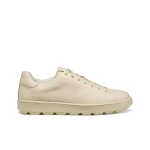 Geox Spherica ECUB-1 Men's Sneakers Papyrus Color, Tumbled Leather Upper, Exceptional Cushioning and Breathability, Ideal for Everyday City Wear, Size 40 - Geox