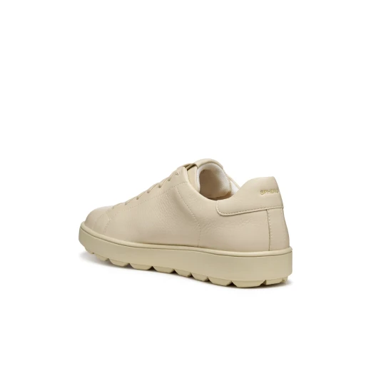 Geox Spherica ECUB-1 Men's Sneakers Papyrus Color, Tumbled Leather Upper, Exceptional Cushioning and Breathability, Ideal for Everyday City Wear, Size 40 - Geox - Image 3