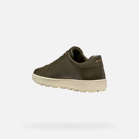 Geox Spherica ECUB-1 Men's Sneakers Military Style 44 Breathable Tumbled Leather Lightweight Cushioning for Everyday Wear - Geox - Image 3