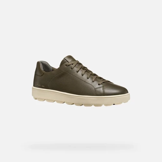 Geox Spherica ECUB-1 Men's Sneakers Military Style 41 Tumbled Leather Breathable Cushioning Lightweight City Shoes - Geox - Image 6